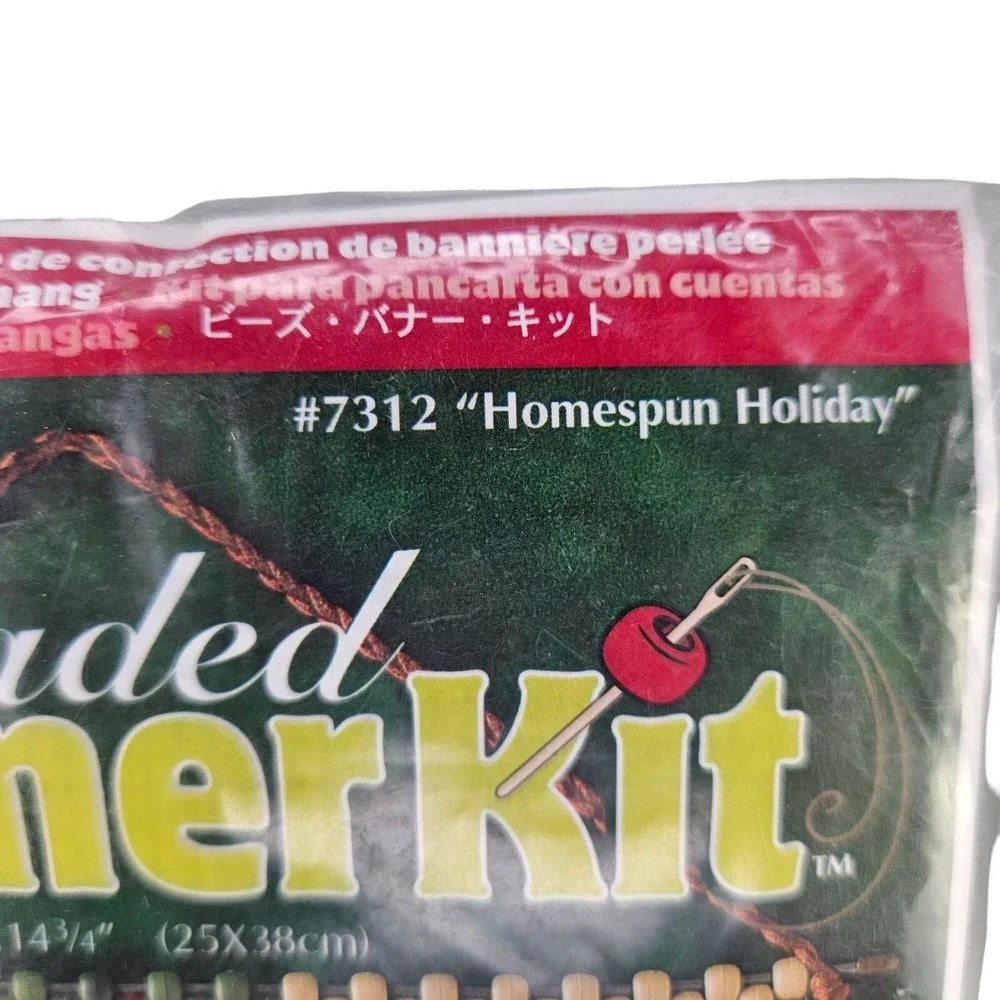 The Beadery Beaded Banner Kit Homespun Holiday Christmas Tree Kit Reindeer New